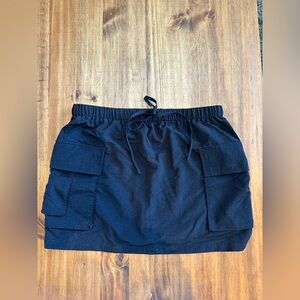 Black cargo mini skirt